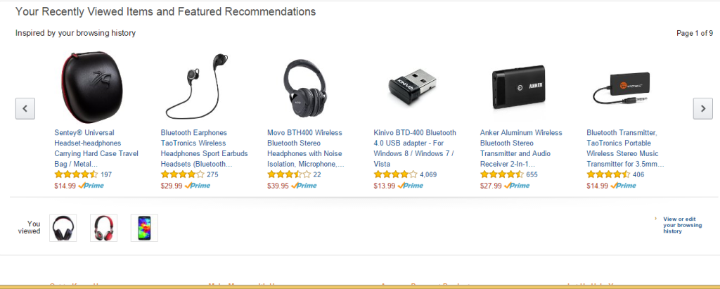 Image result for recently viewed items amazon