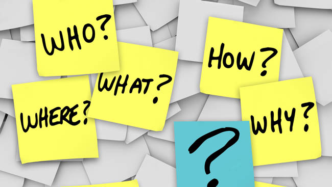 Questions and Question Mark - Sticky Note Confusion